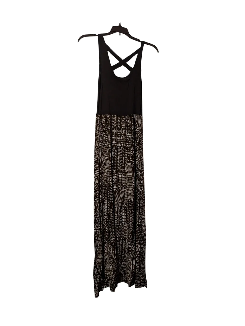 Mudd Black & Gray Patterned Sleeveless Maxi Dress